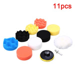 New 11Pcs/Set Car Polishing Disc Self-Adhesive Buffing Waxing Sponge Wool Wheel Polishing Pad for Car Polisher Drill Adapter