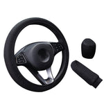 Car Steering Wheel Cover Three-piece Breathable Car Bumper Cover Non-slip Wear-resistant Car Interior Accessories