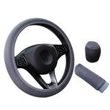 Car Steering Wheel Cover Three-piece Breathable Car Bumper Cover Non-slip Wear-resistant Car Interior Accessories