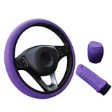 Car Steering Wheel Cover Three-piece Breathable Car Bumper Cover Non-slip Wear-resistant Car Interior Accessories