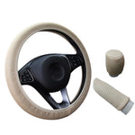 Car Steering Wheel Cover Three-piece Breathable Car Bumper Cover Non-slip Wear-resistant Car Interior Accessories