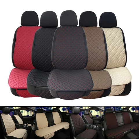 Flax Car Seat Cover Protector Linen Front Rear Back Automobile Protect Cushion Pad Mat Backrest for Auto Interior Truck SUV Van